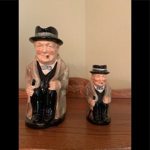 Winston Churchill large and small Toby Jugs
